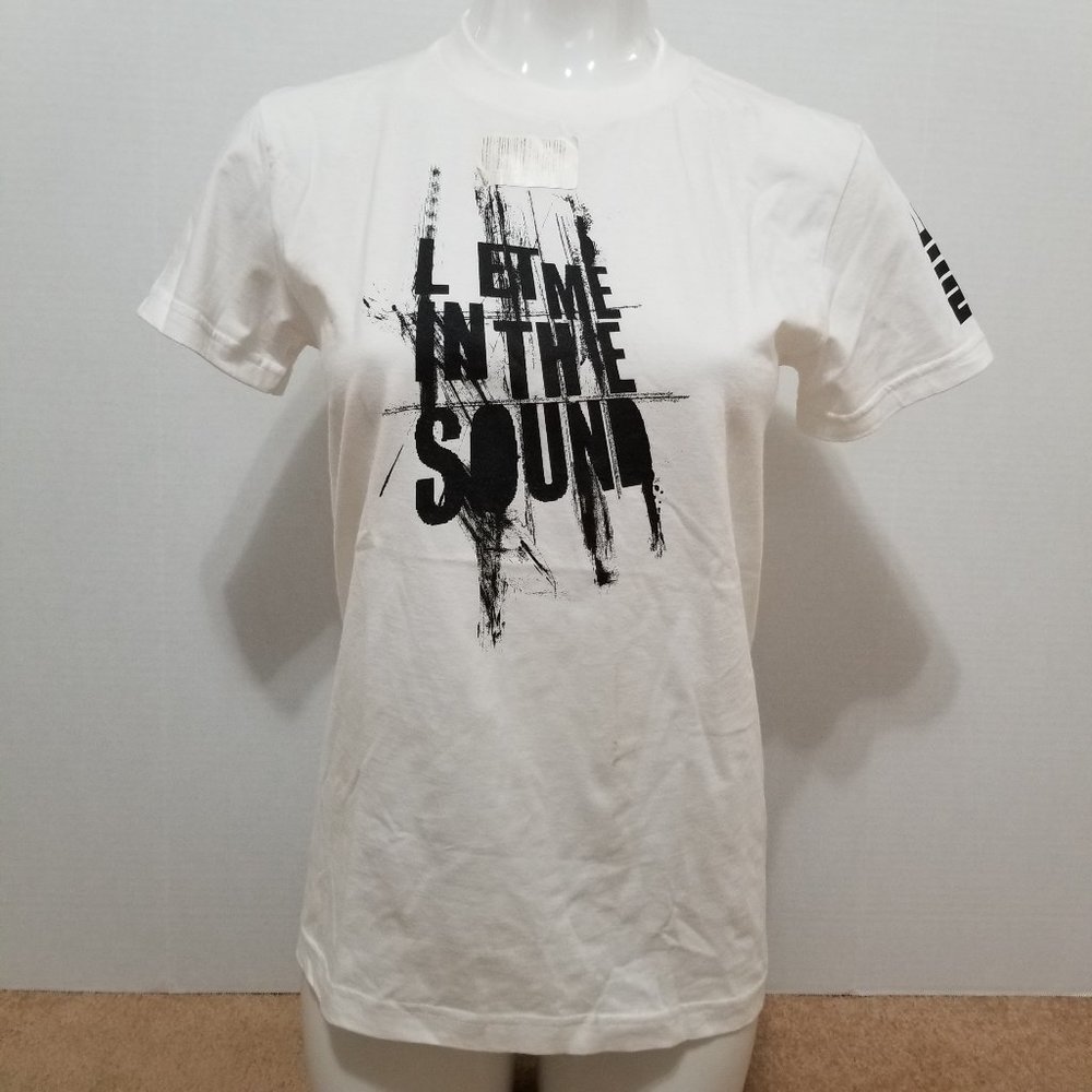 U2 shirt Large Let Me In The Sound lyric graphic band merch Get On Your Boots